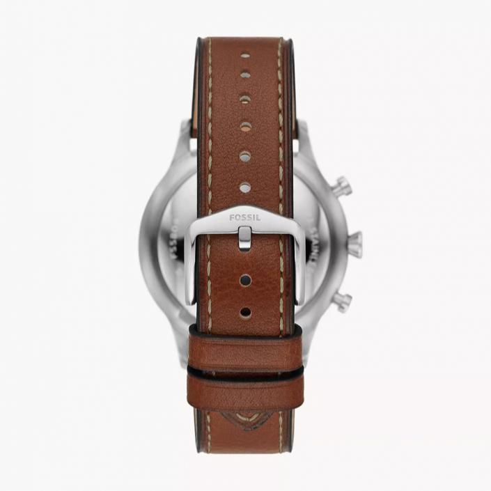  Shop Authentic Fossil Retro Pilot Chronograph Silver Dial Brown Leather Strap Watch for Men - FS5809 - Luxxuri