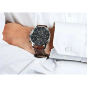  Shop Authentic Hugo Boss Navigator Grey Dial Brown Leather Strap Watch for Men - 1513494 - Luxxuri