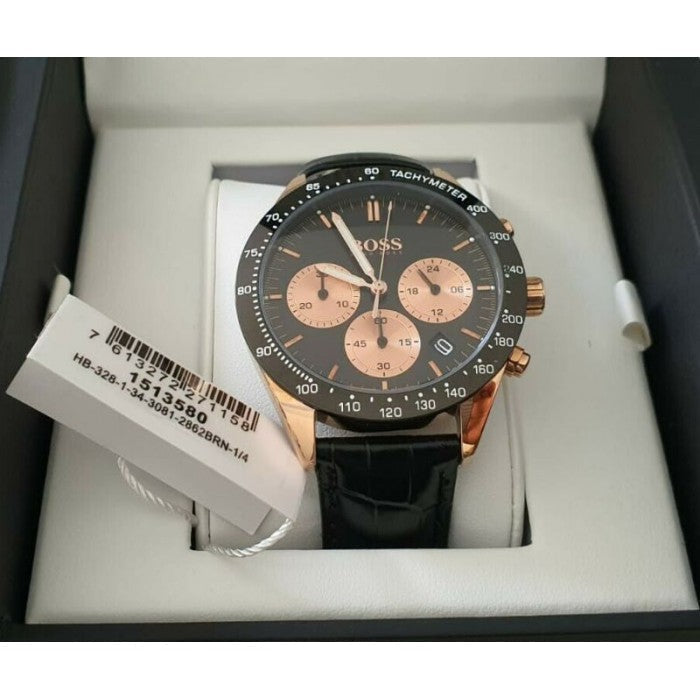  Shop Authentic Hugo Boss Talent Chronograph Black Dial Black Leather Strap Watch For Men - 1513580 - Luxxuri