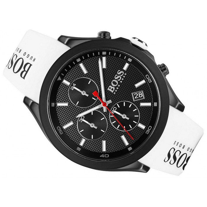  Shop Authentic Hugo Boss Velocity Black Dial White Rubber Strap Watch for Men - 1513718 - Luxxuri