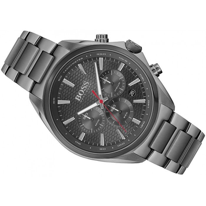  Shop Authentic Hugo Boss Distinct Grey Dial Gren Steel Strap Watch for Men - 1513858 - Luxxuri