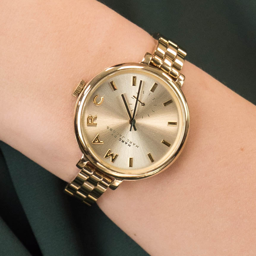  Shop Authentic Marc Jacobs Sally Champagne Gold Dial Gold Steel Strap Watch for Women - MBM3363 - Luxxuri