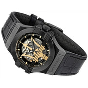  Shop Authentic Maserati Potenza Skeleton Limited Edition Black Dial Black Leather Strap Watch For Men - R8821108027 - Luxxuri