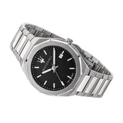  Shop Authentic Maserati Stile Analog Black Dial Silver Steel Strap Watch For Men - R8853142003 - Luxxuri
