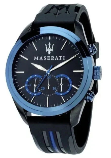  Shop Authentic Maserati Traguardo Sports Blue Dial Black Rubber Strap Watch For Men - R8871612006 - Luxxuri