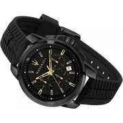  Shop Authentic Maserati Successo Black Dial Black Rubber Strap Watch For Men - R8871621011 - Luxxuri