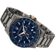  Shop Authentic Maserati SFIDA Chronograph Blue Dial Grey Steel Strap Watch For Men - R8873640001 - Luxxuri