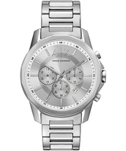  Shop Authentic Armani Exchange Outerbanks Chronograph Silver Dial Silver Steel Strap Watch For Men - AX7141 - Luxxuri