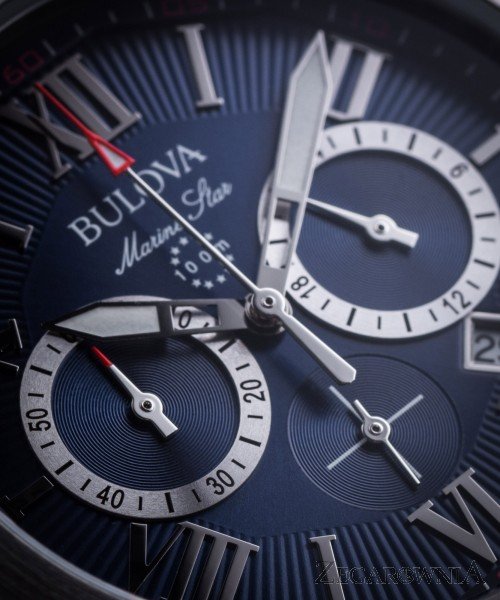  Shop Authentic Bulova Marine Star Blue Dial Black Silicone Strap Watch for Men - 98B258 - Luxxuri