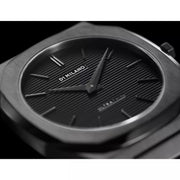 D1 Milano Ultra Thin Black Dial Gray Steel Strap Watch for Men - D1-UTBJ15