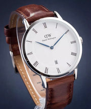  Shop Authentic Daniel Wellington Dapper Bristol White Dial Brown Leather Strap Watch For Women - DW00100090 - Luxxuri