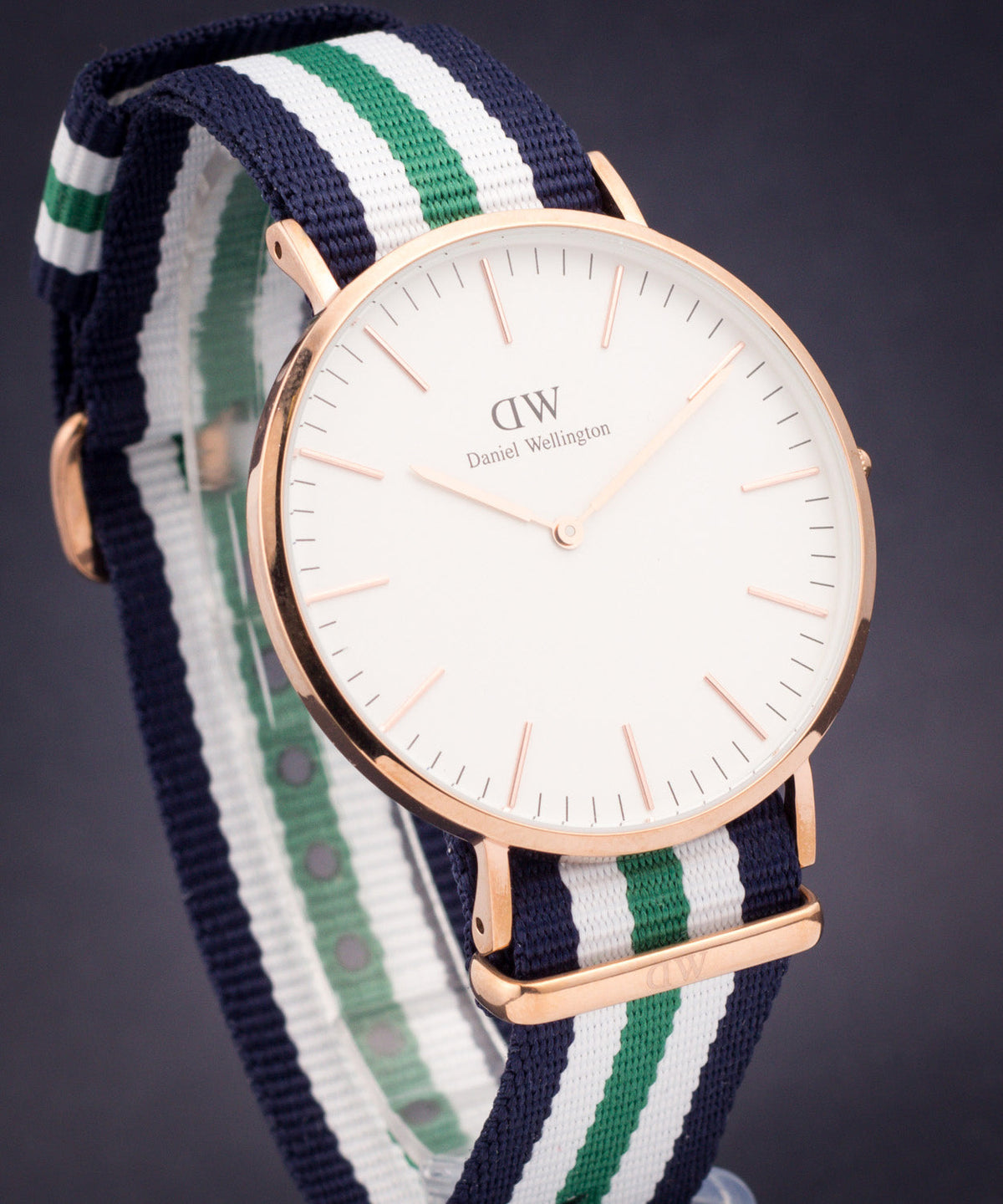  Shop Authentic Daniel Wellington Classic Nottingham White Dial Two Tone NATO Strap Watch For Men - 0108DW - Luxxuri