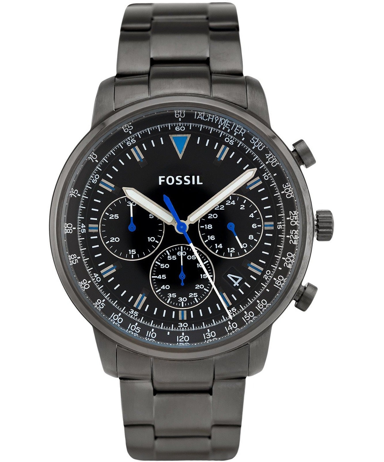  Shop Authentic Fossil Goodwin Chrono Analog Black Dial Grey Steel Strap Watch for Men - FS5518 - Luxxuri