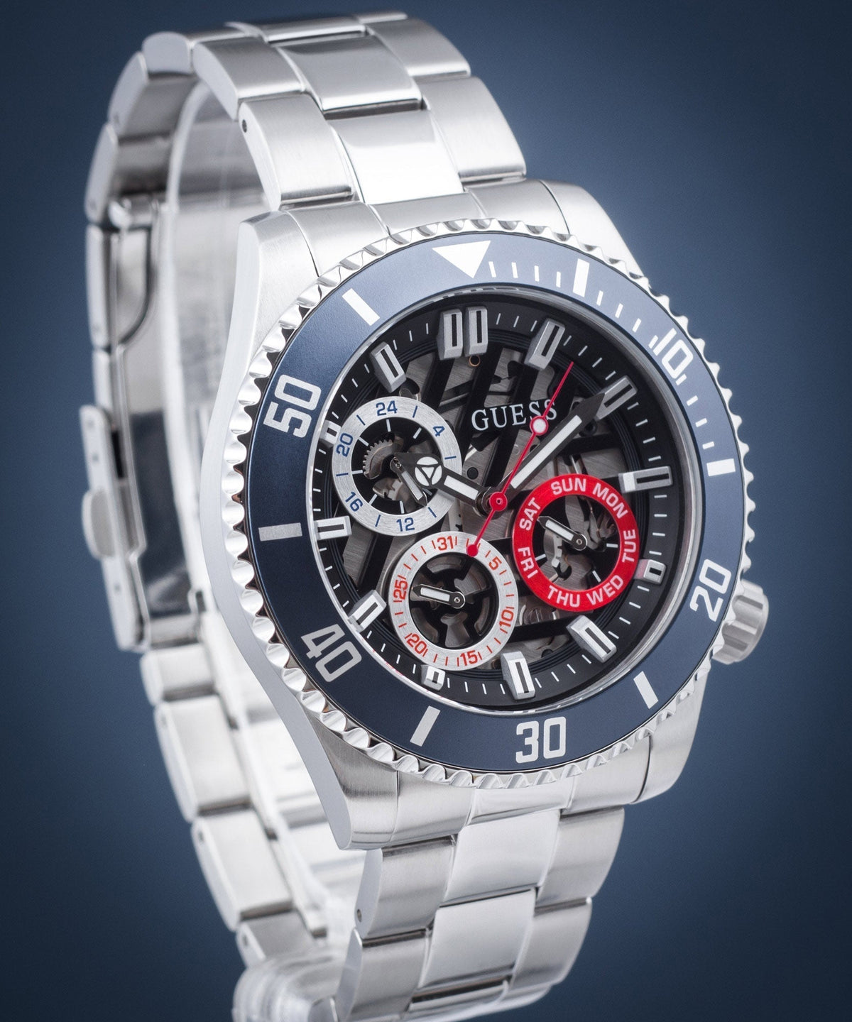  Shop Authentic Guess Axle Multifunction Black Dial Silver Steel Strap Watch For Men - GW0488G1 - Luxxuri