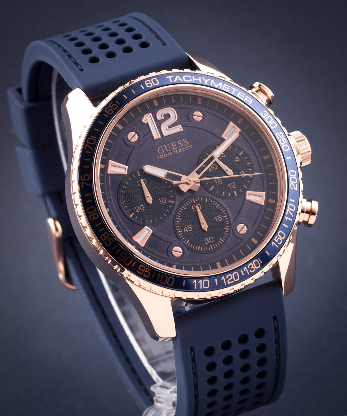  Shop Authentic Guess Fleet Blue Dial Blue Rubber Strap Watch for Men - W0971G3 - Luxxuri