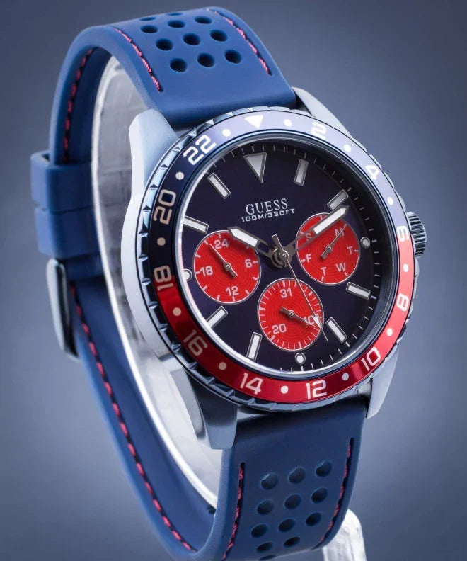  Shop Authentic Guess Odyssey Analog Blue Dial Blue Rubber Strap Watch For Men - W1108G1 - Luxxuri
