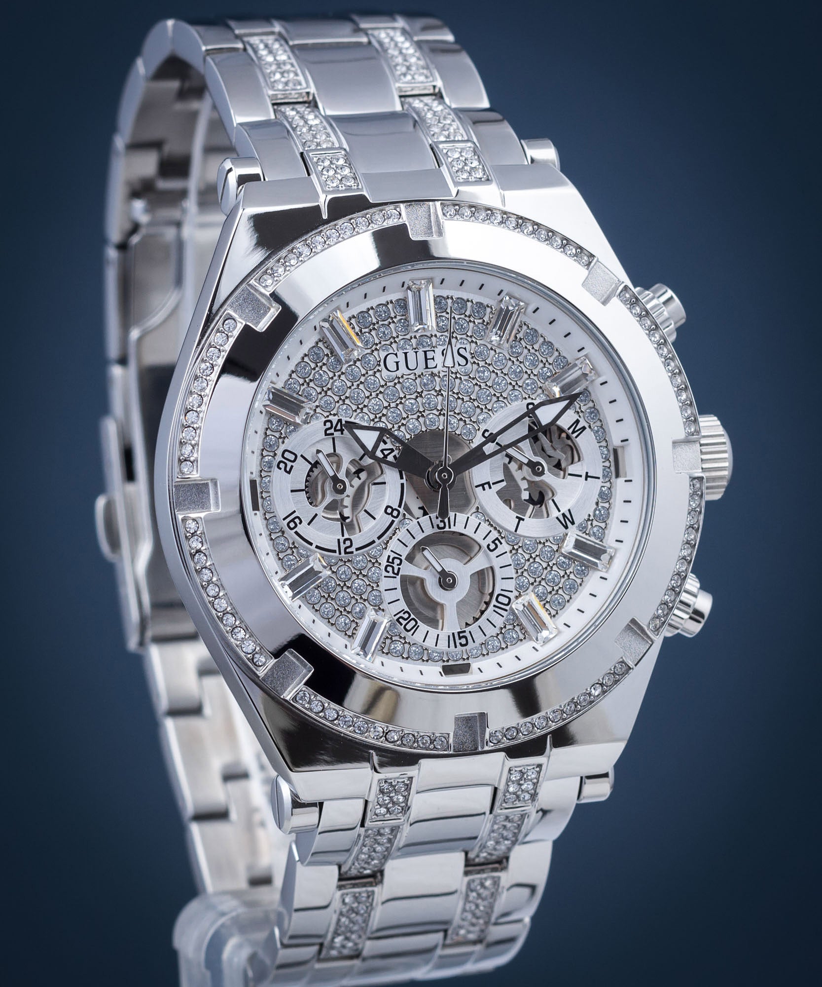  Shop Authentic Guess Continental Silver Dial Silver Steel Strap Watch for Men - GW0261G1 - Luxxuri