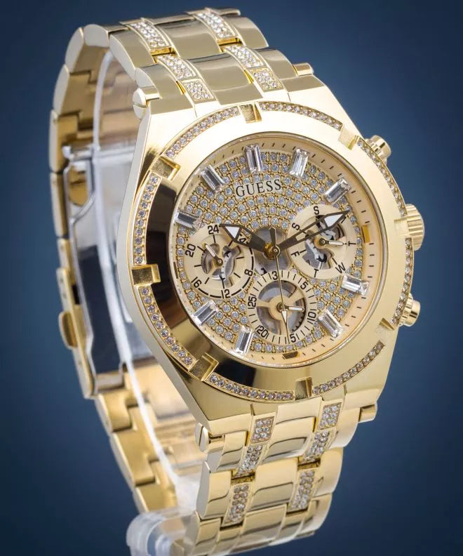  Shop Authentic Guess Continental Diamonds Gold Dial Gold Steel Strap Watch for Men - GW0261G2 - Luxxuri