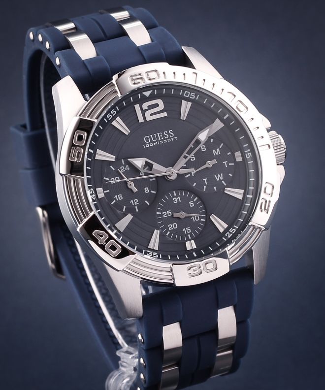  Shop Authentic Guess Oasis Multifunction Blue Dial Two Tone Steel Strap Watch for Men- W0366G2 - Luxxuri
