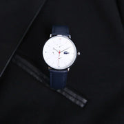 Lacoste Moon Multifunction White Dial Blue Leather Strap Watch for Men - 2010975