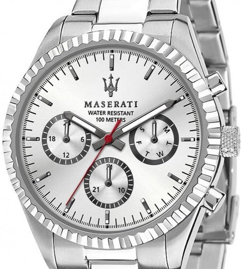  Shop Authentic Maserati Competizione Silver Dial Silver Steel Strap Watch For Men - R8853100018 - Luxxuri