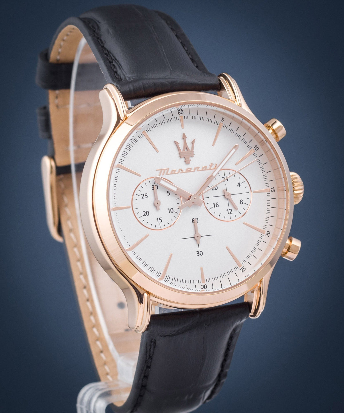  Shop Authentic Maserati Epoca Chronograph White Dial Black Leather Strap Watch For Men - R8871618016 - Luxxuri