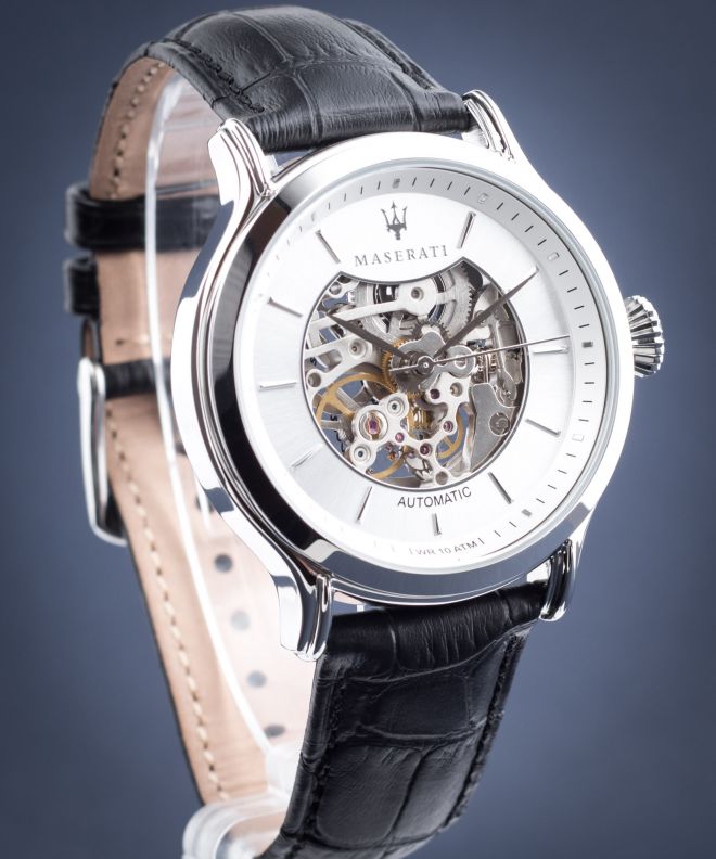  Shop Authentic Maserati Epoca Automatic Skeleton Mechanical Silver Dial Watch For Men - R8821118003 - Luxxuri