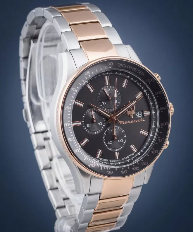  Shop Authentic Maserati SFIDA Black Dial Two Tone Steel Strap Watch For Men - R8873640014 - Luxxuri