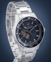  Shop Authentic Maserati SFIDA Automatic Skeleton Blue Dial Silver Steel Strap Watch For Men - R8823140007 - Luxxuri
