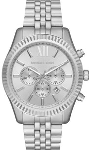  Shop Authentic Michael Kors Lexington Chronograph Silver Dial Silver Steel Strap Watch For Men - MK8789 - Luxxuri
