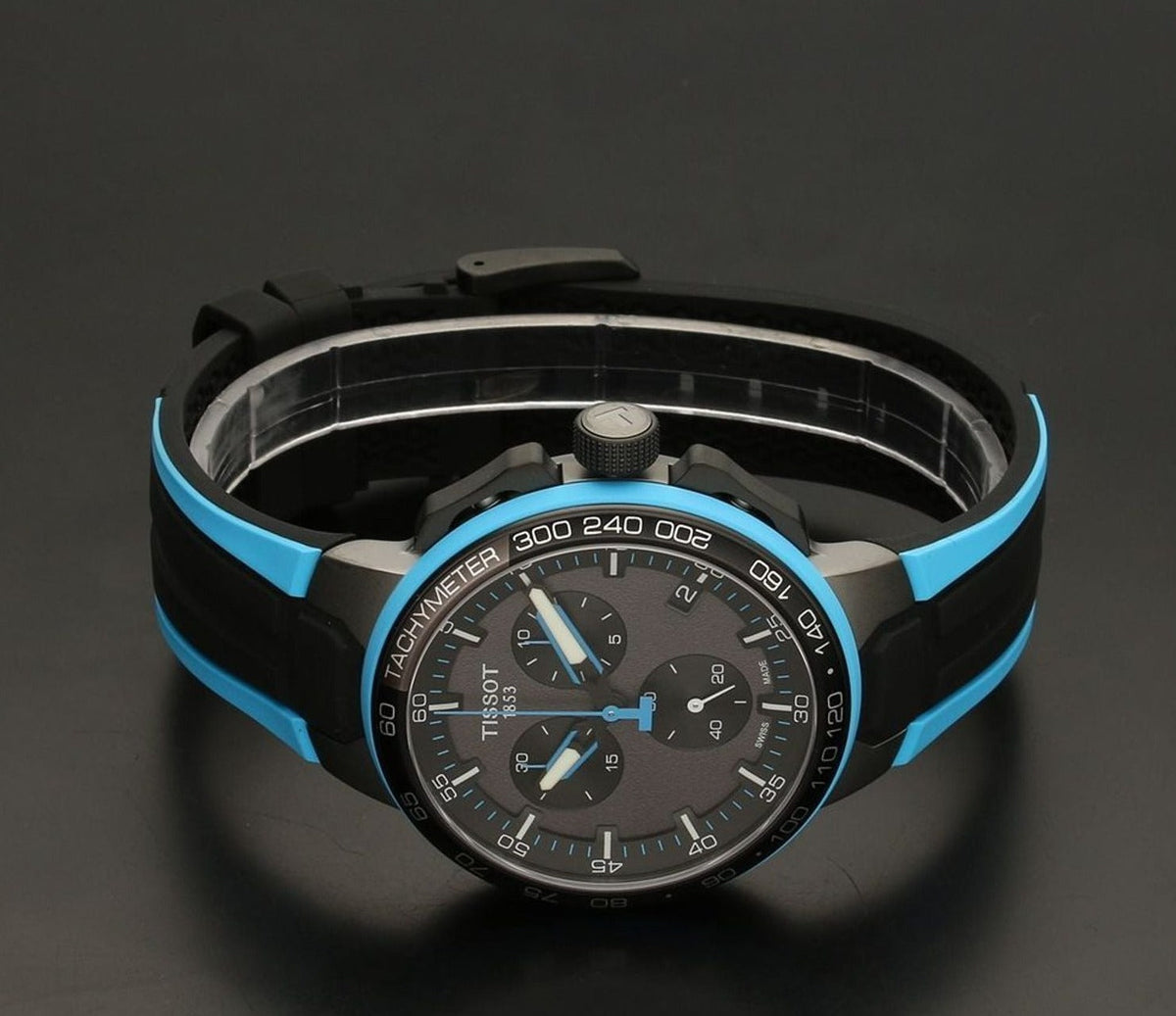  Shop Authentic Tissot T Race Cycling Chronograph Black Dial Two Tone Rubber Strap Watch For Men - T111.417.37.441.05 - Luxxuri