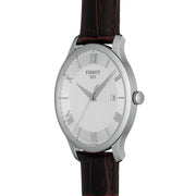  Shop Authentic Tissot T Classic Tradition Silver Dial Brown Leather Strap Watch For Men - T063.610.16.038.00 - Luxxuri