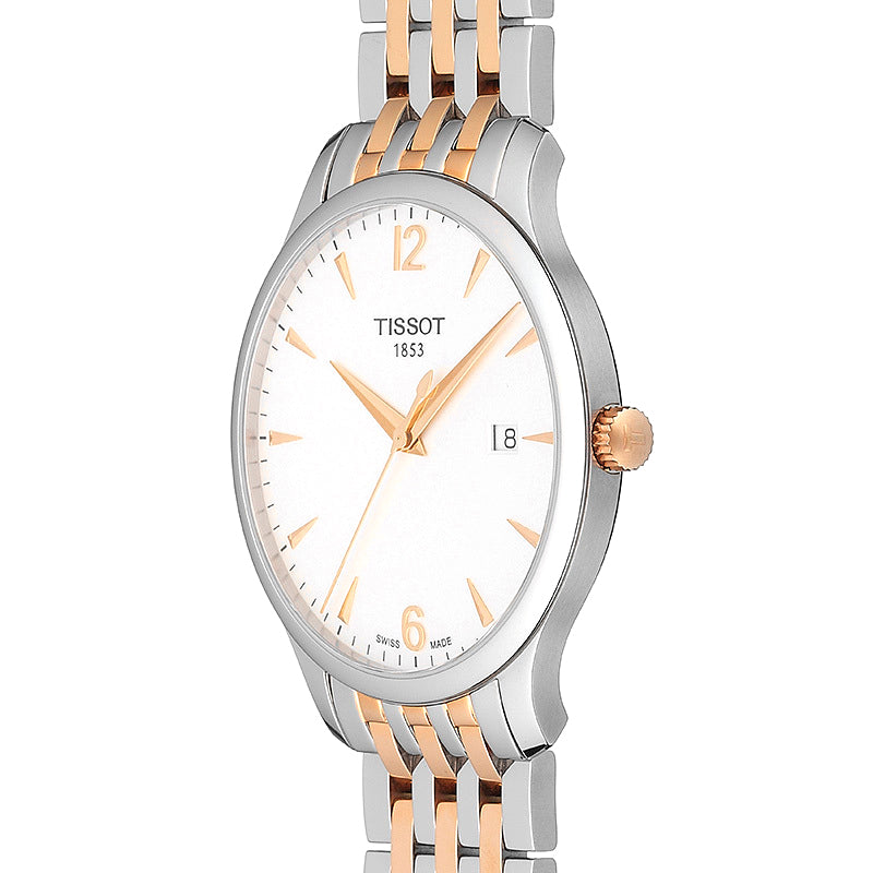  Shop Authentic Tissot T Classic Tradition White Dial Two Tone Mesh Bracelet Watch For Men - T063.610.22.037.01 - Luxxuri