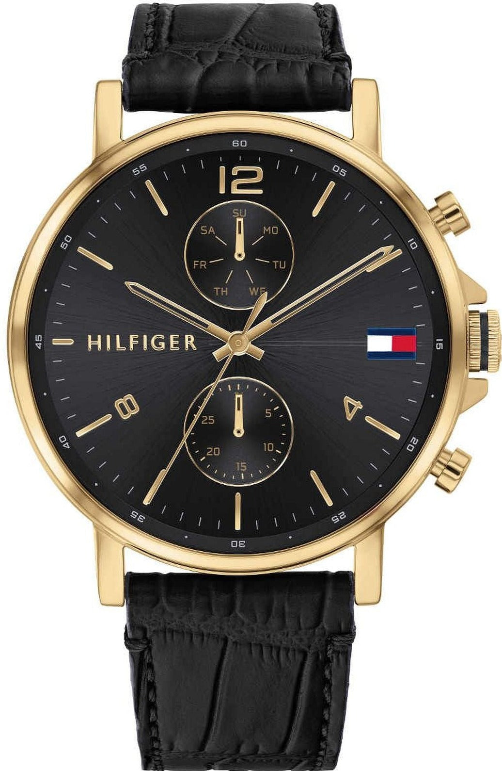  Shop Authentic Tommy Hilfiger Daniel Black Dial Black Leather Strap Watch for Men - 1710417 - Luxxuri