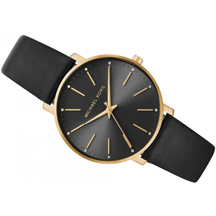  Shop Authentic Michael Kors Pyper Black Dial Black Leather Strap Watch For Women - MK2747 - Luxxuri
