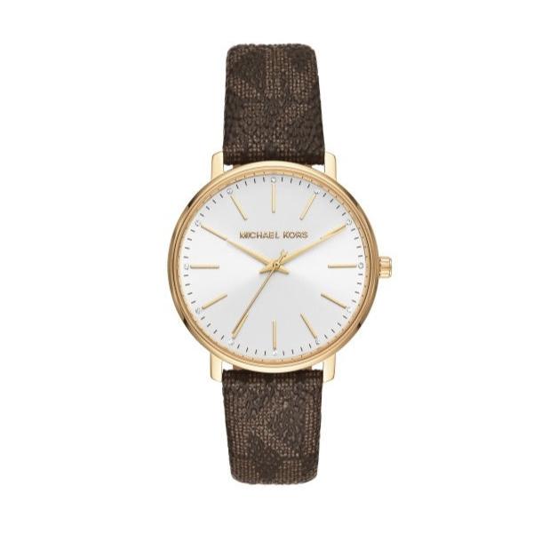  Shop Authentic Michael Kors Pyper Quartz Silver Dial Brown Leather Strap Watch For Women - MK2857 - Luxxuri