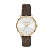  Shop Authentic Michael Kors Pyper Quartz Silver Dial Brown Leather Strap Watch For Women - MK2857 - Luxxuri