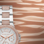  Shop Authentic Michael Kors Camille Multifunction White Dial Two Tone Steel Strap Watch For Women - MK6846 - Luxxuri