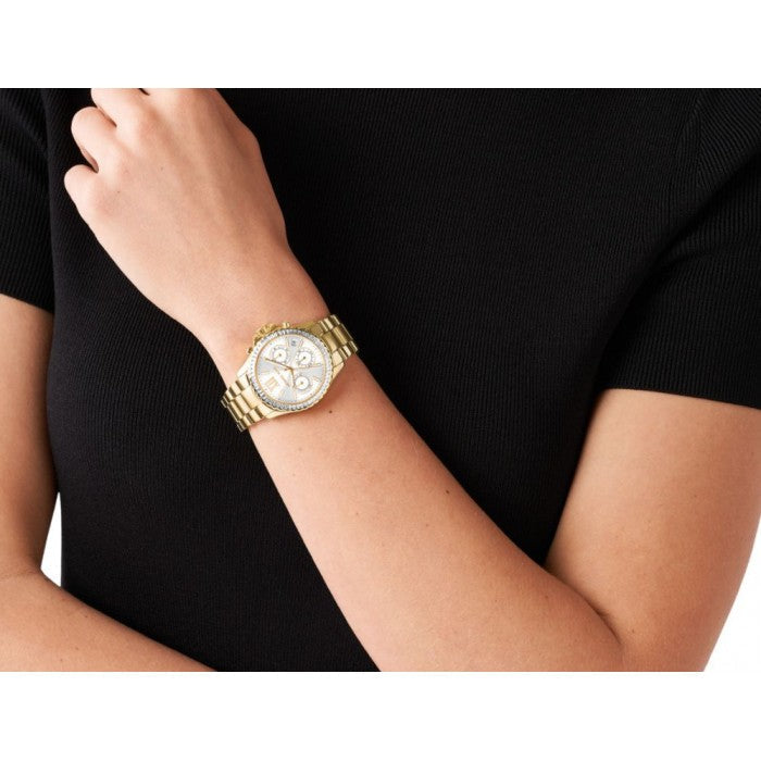 Shop Authentic Michael Kors Everest Chronograph White Dial Gold Steel Strap Watch For Women - MK7212 - Luxxuri