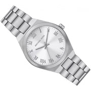  Shop Authentic Michael Kors Lennox Three Hand Silver Dial Silver Steel Strap Watch For Women - MK7393 - Luxxuri