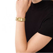  Shop Authentic Michael Kors Empire Three Hand Gold Dial Gold Steel Strap Watch For Women - MK7406 - Luxxuri