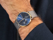  Shop Authentic Tommy Hilfiger Brooklyn Quartz Blue Dial Silver Mesh Bracelet Watch for Men - 1791505 - Luxxuri
