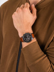  Shop Authentic Fossil Neutra Chronograph Grey Dial Brown Leather Strap Watch for Men - FS5512 - Luxxuri