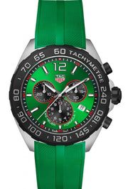  Shop Authentic Tag Heuer Formula 1 Chronograph Green Dial Green Rubber Strap Watch for Men - CAZ101AP.FT8056 - Luxxuri