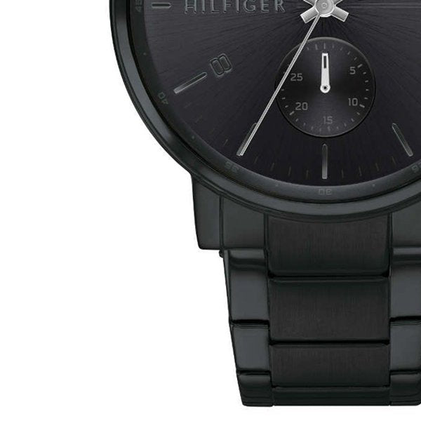  Shop Authentic Tommy Hilfiger Daniel Black Dial Black Steel Strap Watch for Men - 1710414 - Luxxuri