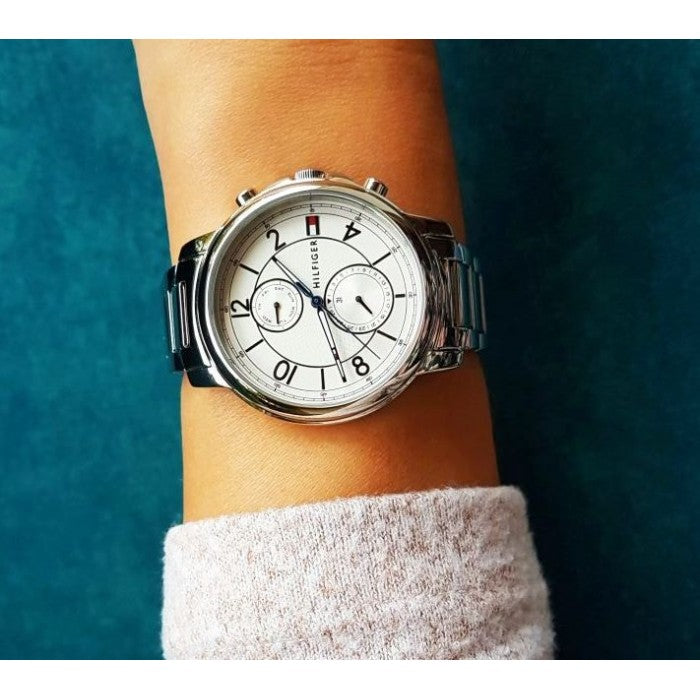  Shop Authentic Tommy Hilfiger Claudia White Dial Silver Steel Strap Watch for Women - 1781819 - Luxxuri