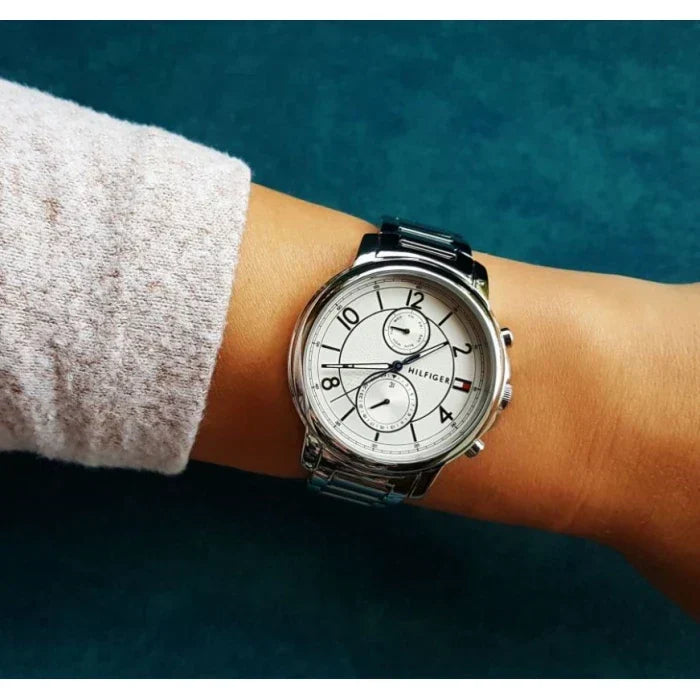  Shop Authentic Tommy Hilfiger Claudia White Dial Silver Steel Strap Watch for Women - 1781819 - Luxxuri
