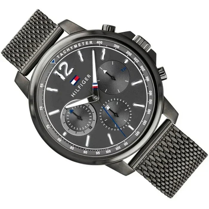  Shop Authentic Tommy Hilfiger London Chronograph Grey Dial Grey Mesh Bracelet Watch for Men - 1791530 - Luxxuri