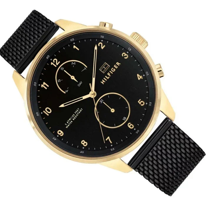  Shop Authentic Tommy Hilfiger Chase Quartz Black Dial Black Mesh Bracelet Watch for Men - 1791580 - Luxxuri
