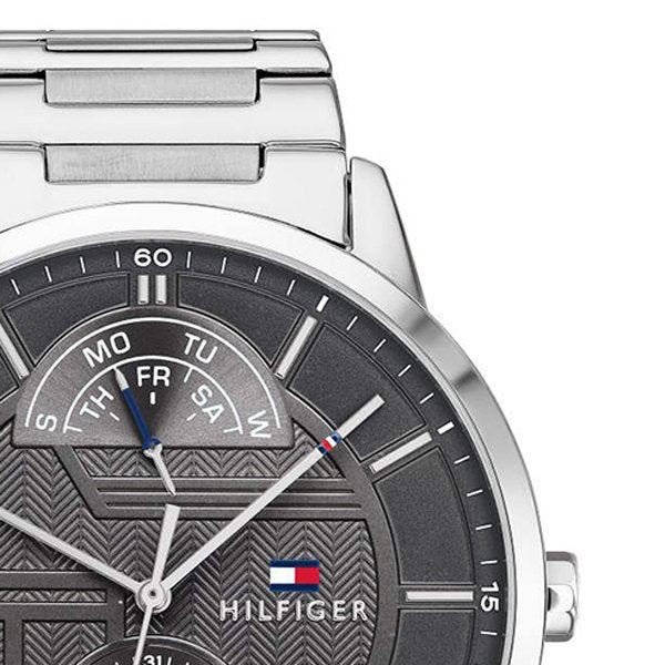  Shop Authentic Tommy Hilfiger Hunter Grey Dial Silver Steel Strap Watch for Men - 1791608 - Luxxuri